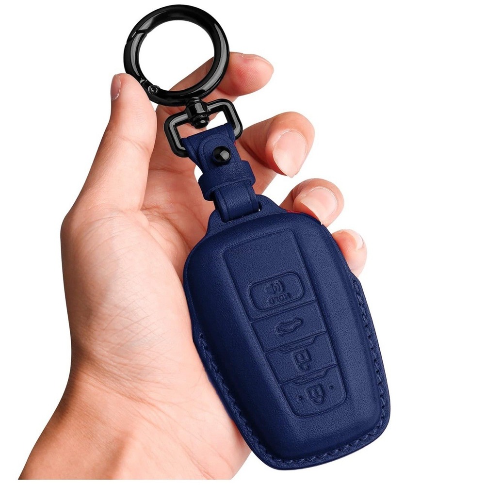 Genuine Leather Car Smart Key Fob Case Cover For Toyota Avalon Highlander Camry